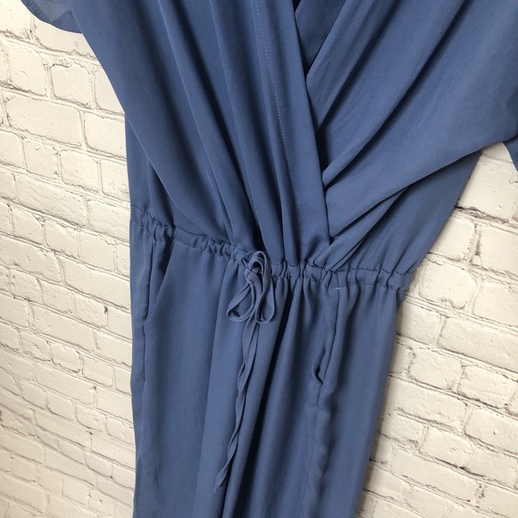 Long Pant Romper With Tie Waist Size Medium - Picture 3 of 6